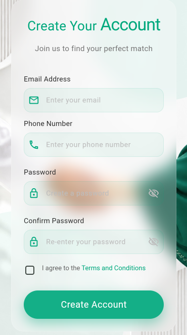 Sign up screen